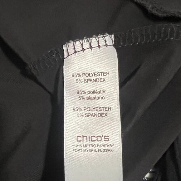 Chico's Blouse Top Black Size 3 (XL) Knot Front Work Office Career Minimalist - Picture 4 of 6